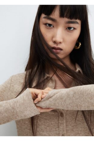 ژاکت قهوه ای زنانه مانگو 57067733