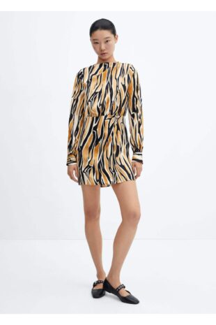 لباس قهوه ای زنانه مانگو 57045981