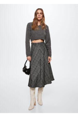 دامن خاکستری زنانه مانگو 37027762