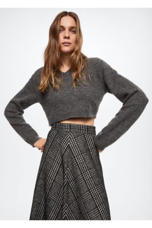 دامن خاکستری زنانه مانگو 37027762