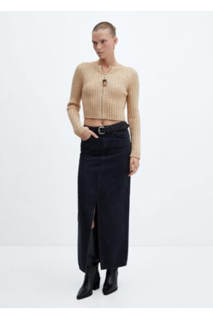 ژاکت قهوه ای زنانه مانگو 57015810