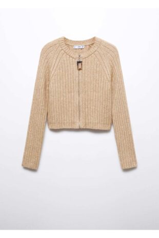 ژاکت قهوه ای زنانه مانگو 57015810