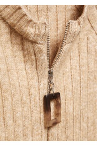 ژاکت قهوه ای زنانه مانگو 57015810