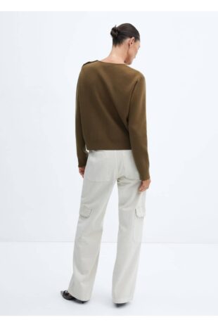 بافت خاکی زنانه مانگو 57057724