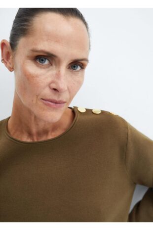 بافت خاکی زنانه مانگو 57057724