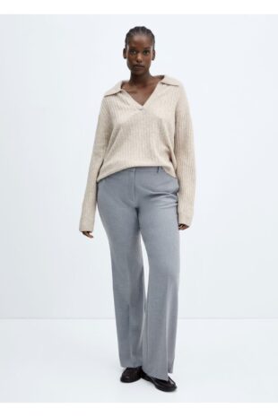 بافت بژ زنانه مانگو 57005799