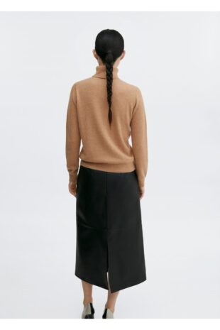 بافت قهوه ای زنانه مانگو 57005802