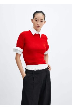 شلوار خاکستری فاق نرمال زنانه مانگو 57027763