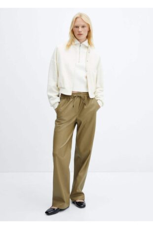 شلوار سبز فاق نرمال زنانه مانگو 57076712