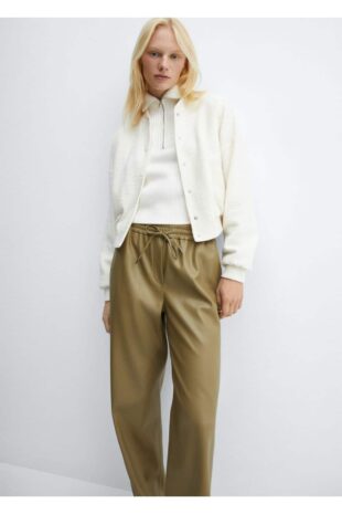 شلوار سبز فاق نرمال زنانه مانگو 57076712