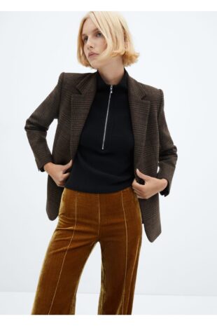 شلوار زرد فاق نرمال زنانه مانگو 57077741