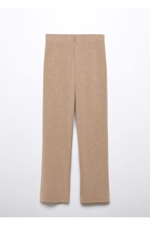 شلوار بژ فاق نرمال زنانه مانگو 57055801