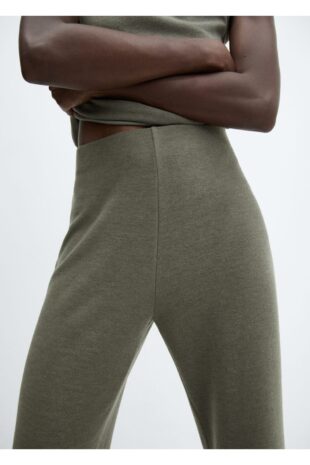 شلوار خاکی فاق نرمال زنانه مانگو 57055801