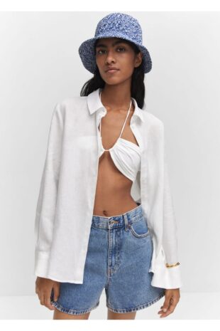 کلاه لبه دار آبی زنانه مانگو 57010004