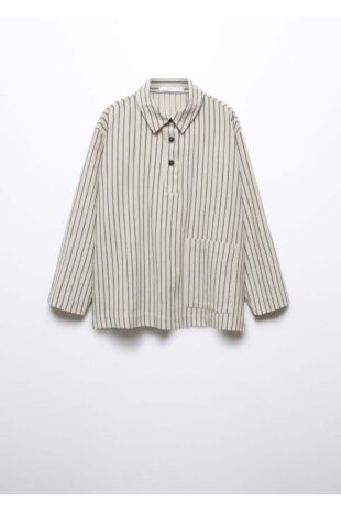 ست پیژامه بژ فاق نرمال بلند زنانه مانگو 57076314