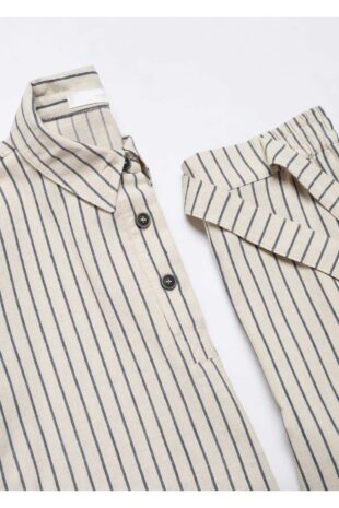 ست پیژامه بژ فاق نرمال بلند زنانه مانگو 57076314