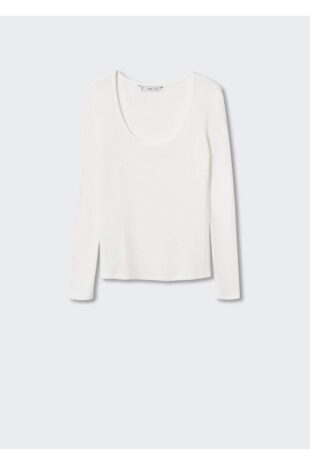 تی شرت سفید زنانه مانگو 37095130