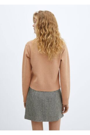 بافت قهوه ای زنانه مانگو 57007739