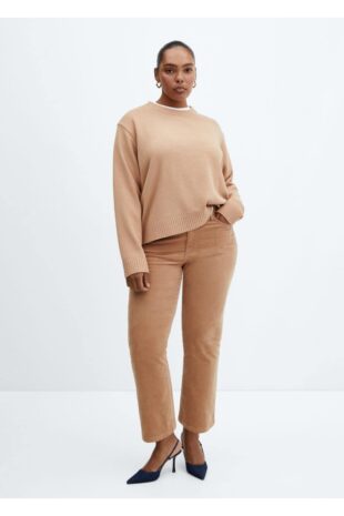 بافت قهوه ای زنانه مانگو 57007739