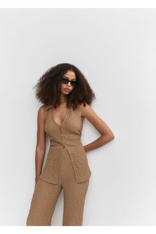 کت قهوه ای زنانه مانگو 57010277