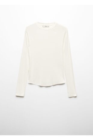 تی شرت سفید زنانه مانگو 57037755