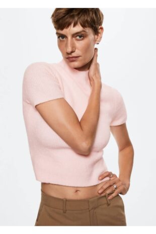 تی شرت صورتی زنانه مانگو 37053847