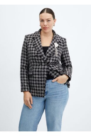 کت خاکستری زنانه مانگو 57098278