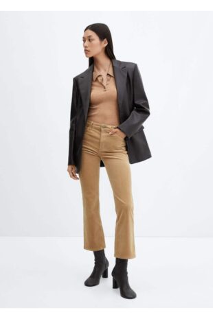 جین قهوه ای فاق نرمال زنانه مانگو 57027711