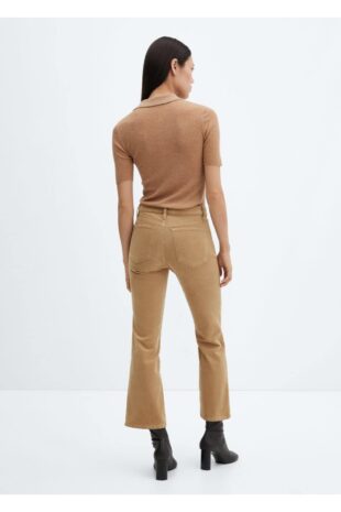 جین قهوه ای فاق نرمال زنانه مانگو 57027711