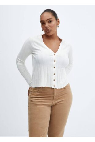 جین قهوه ای فاق نرمال زنانه مانگو 57027711