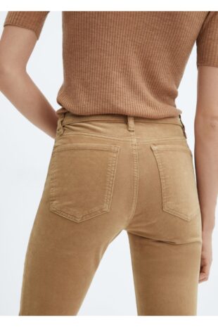 جین قهوه ای فاق نرمال زنانه مانگو 57027711