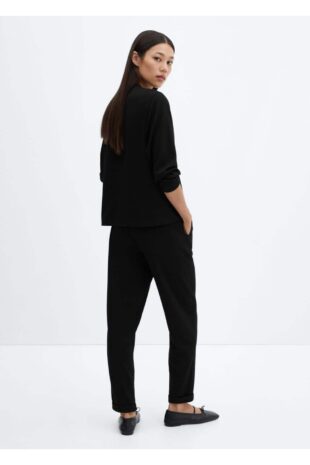 شلوار سیاه فاق نرمال زنانه مانگو 57064404