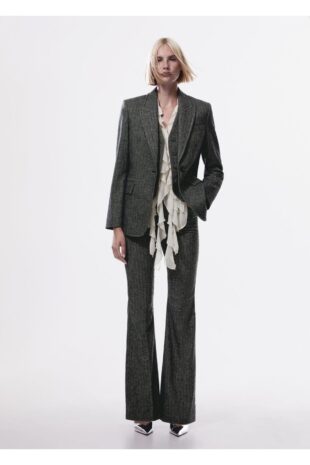 شلوار خاکستری فاق نرمال زنانه مانگو 57077760