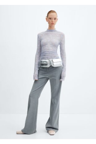 تی شرت آبی زنانه مانگو 57028280