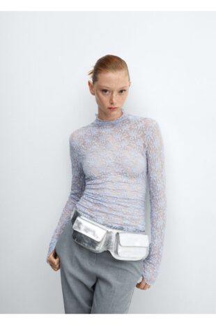 تی شرت آبی زنانه مانگو 57028280