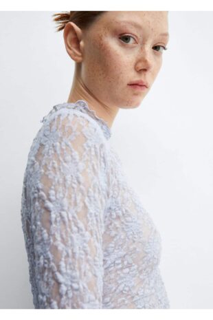 تی شرت آبی زنانه مانگو 57028280