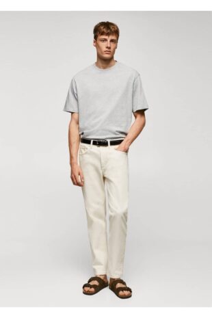 تی شرت خاکستری مردانه مانگو 57040801