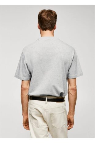 تی شرت خاکستری مردانه مانگو 57040801