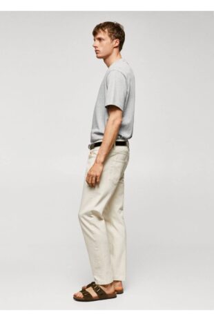 تی شرت خاکستری مردانه مانگو 57040801