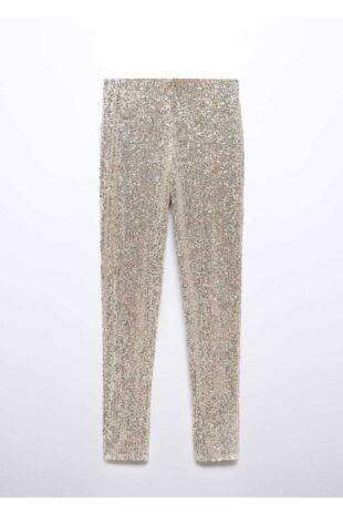 شلوار قهوه ای فاق نرمال زنانه مانگو 57087123