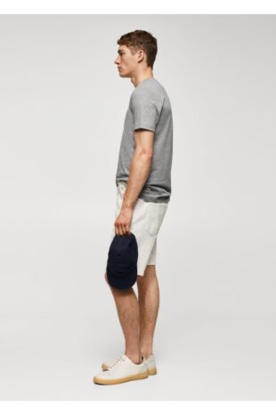 تی شرت خاکستری مردانه مانگو 57040797