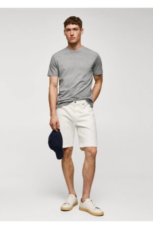 تی شرت خاکستری مردانه مانگو 57040797