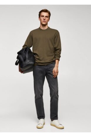 تی شرت خاکی مردانه مانگو 57024407