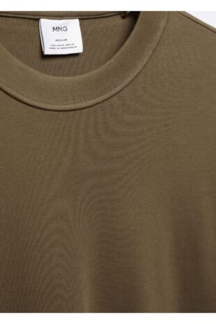 تی شرت خاکی مردانه مانگو 57024407