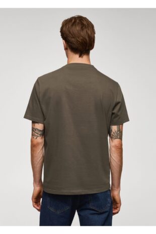 تی شرت خاکی مردانه مانگو 57084431