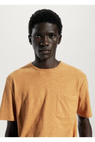 تی شرت زرد مردانه مانگو 57010804