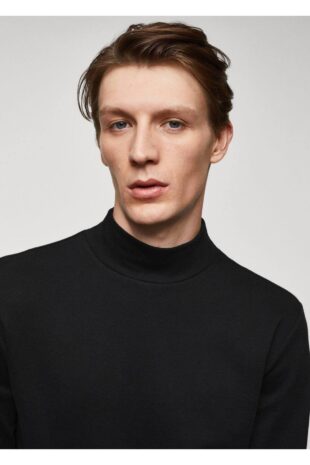 تی شرت سیاه مردانه مانگو 57077739