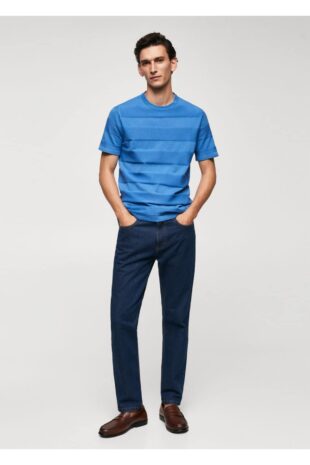 تی شرت آبی مردانه مانگو 47077850