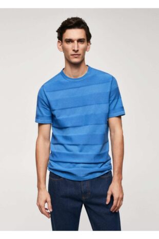 تی شرت آبی مردانه مانگو 47077850