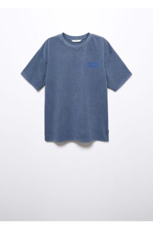 پیراهن آبی مردانه مانگو 57034775